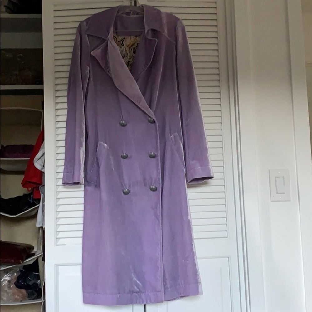 Lavender crushed velvet Free People Coat